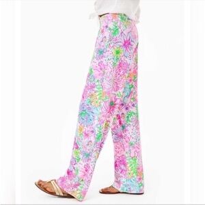 Lilly Pulitzer Lorena breezy Palazzo pant in multi paradise found size large NWT